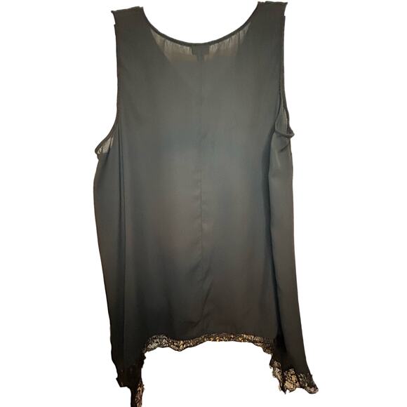 Torrid Classic Black Tank with SharkBite Lace Hem - Size 3 - Picture 3 of 7